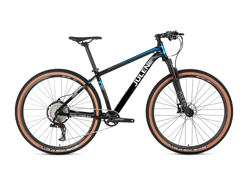 Julen Evolution 3.0 negra con azul, vista lateral