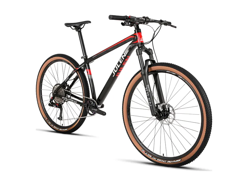 Julen Evolution 3.0 negra con rojo, vista de tres cuartos