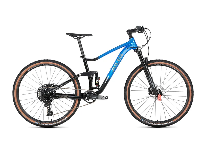 Julen Trail 1×12 azul con negro, vista lateral